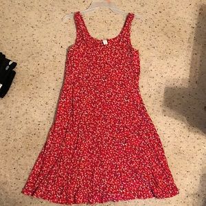 Old navy red floral sleeveless dress size medium
